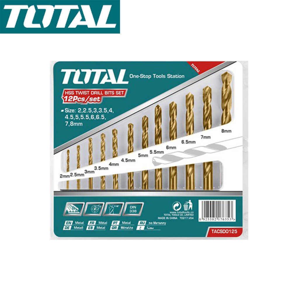 HSS twist drill bits set 12