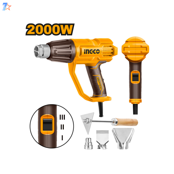 INGCO Heat Gun HG200078 – 2000W Versatility for Every Task