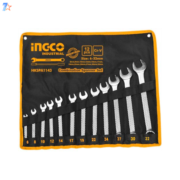 12 Pcs Combination Spanner Set HKSPA1143 Strength, Precision & Professional Quality
