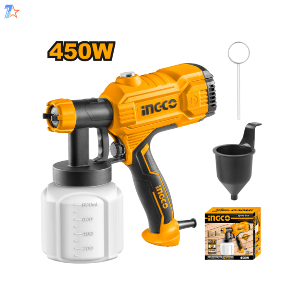 INGCO Spray Gun SPG3508, 450W Precision for a Perfect Finish